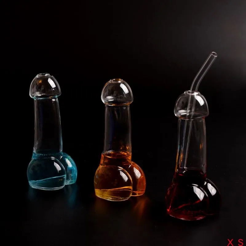 wholesa Creative Penis Glass cup 100ML Funny Penis Cocktail Wine Glass shot glass For Parties Bar KTV Night show