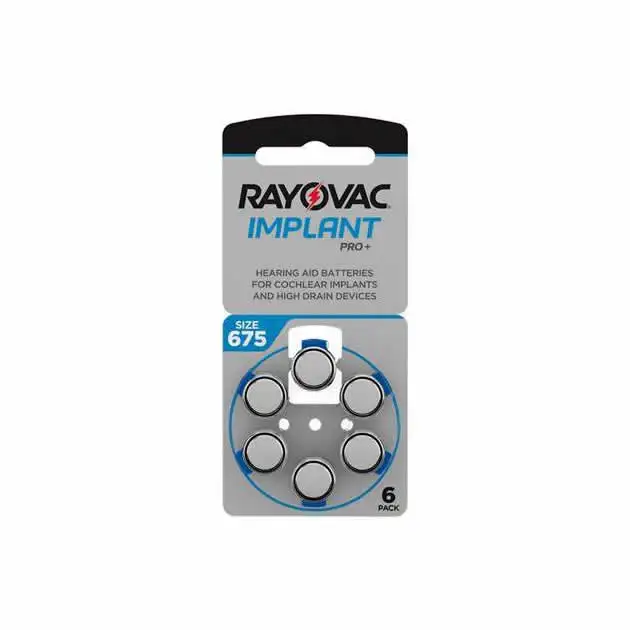 Rayovac New Implant Pro Plus Cochlear Implant Batteries A675 with 1.45V