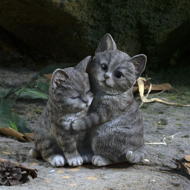 Оптовая продажа сад прекрасная статуя кошки из смолы орнамент скульптура животного полирезины