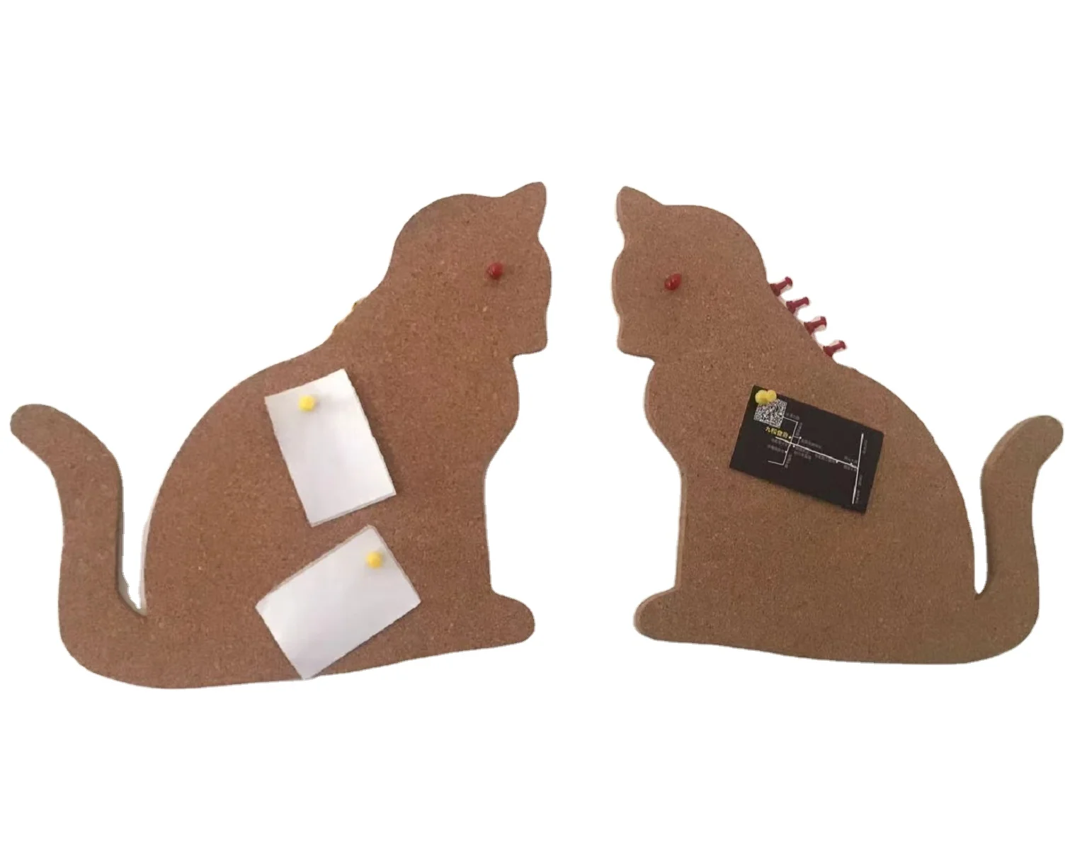 2021 Decorative Pins Pushing Cork Board Cat shaped design with fashion fine grained cork and self adhesion