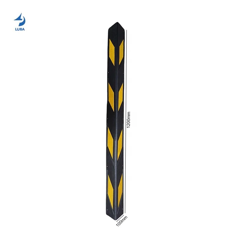 1200*100*12mm Wholesale Custom Yellow Black Rubber Building Wall Protection Safety Corner Guards
