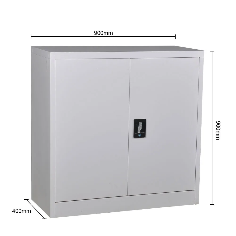Low Height Office Cupboard 2 Door  Metal Filing Cabinet Steel Storage Cabinet with 2 Shelves