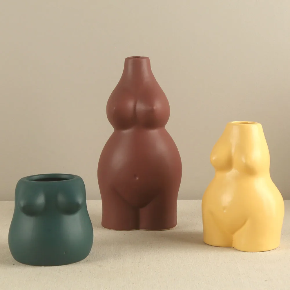 Wedding Arrangements White Ceramic Flower Vase Table Floral Vase for Living Room Indoor Home Decor