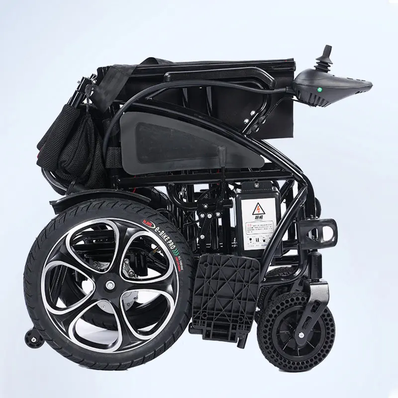 Ultra-light  Electric Folding wheelchair Disabled Elderly Travel Home Scooter Simple Small Wheel Trolley Electric Wheelchair