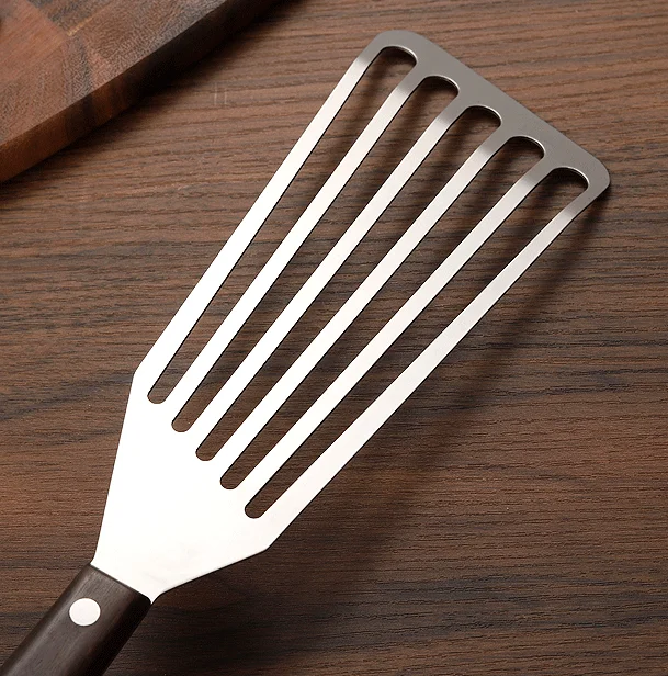 Лопатка для рыбы с деревянной ручкой, серебристая лопатка 6,5 дюйма, лопатка для рыбы с ручкой из АБС