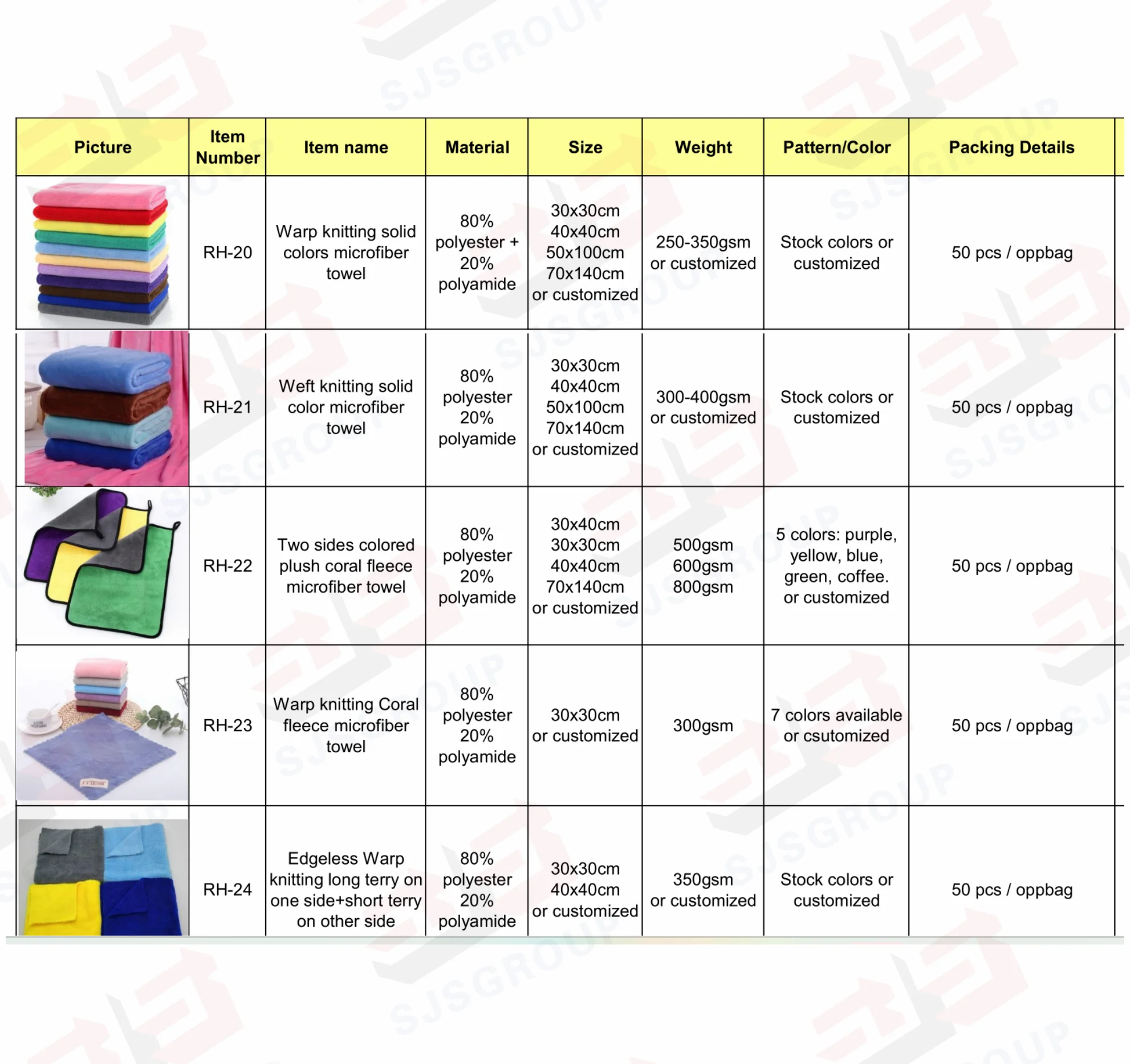 Wholesale Custom 40*40cm 300gsm Cleaning Rags Microfiber Car Kitchen Cloths Multicolor Dish