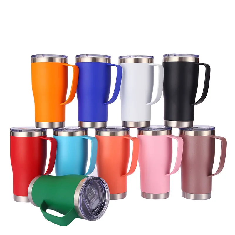 tumblers wholesale bulk 12/14/16/20/24/32/40 OZ tumbler with handle steel vacuum insulated travel mug with handle