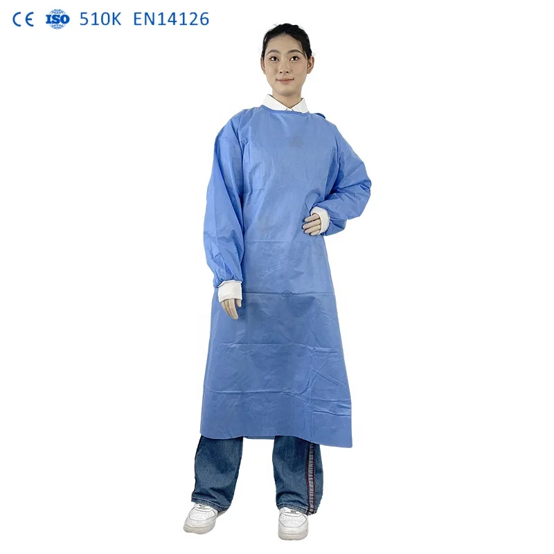 New Arrival ASTM F739-12 reusable chemotherapy gown ASTM D6978-05 Disposable PP+PE Lab-Gown for ICU intensive care units