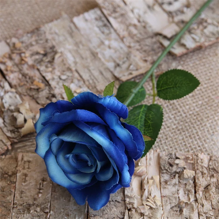 V-1324 Wholesale Velvet Single Stem Flower Pink Artificial Rose for Decoration