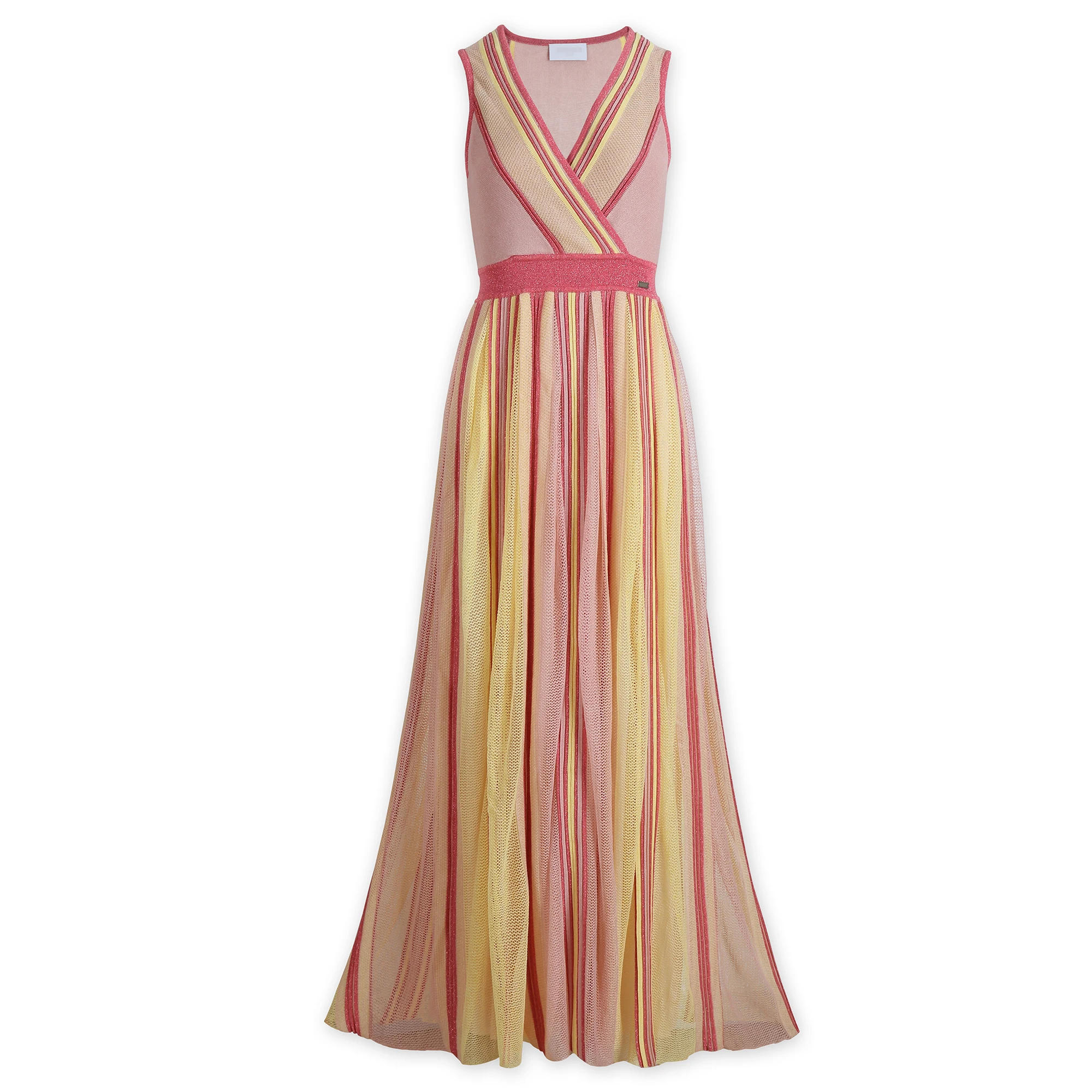 Pleated dress Knit Pleated Women Sweater Long Dress Knitted clothes manufacturers special design Elegant lurex V neck sleeve