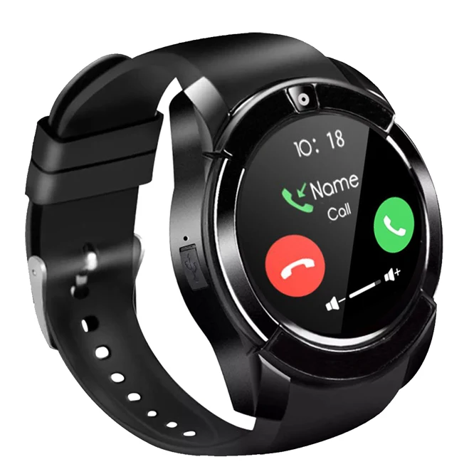 Round screen touch screen SD card & sim card slot sport smart watch with SIM