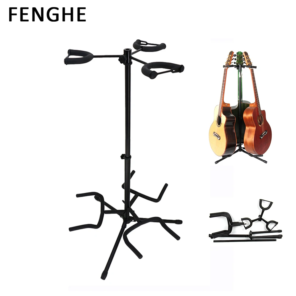 Factory Price Triple Guitar Rack 3 Guitar Stand For Electric/Acoustic Guitar