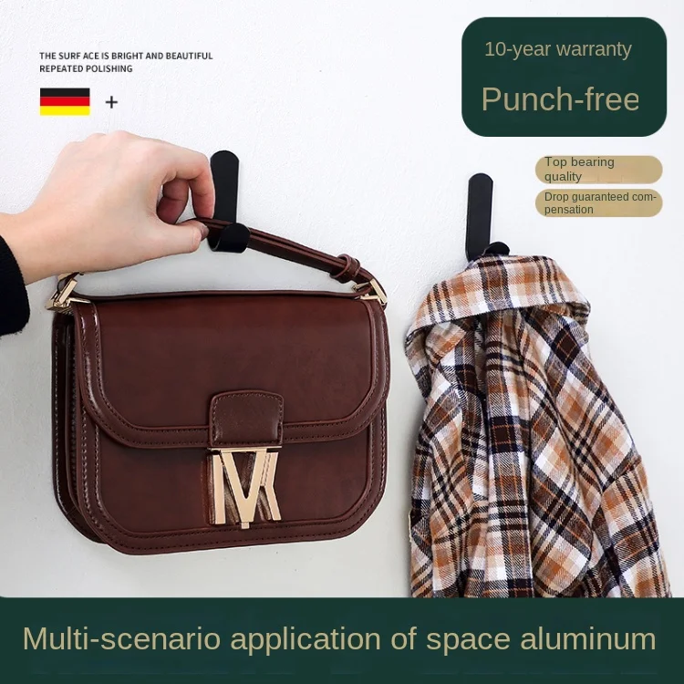 Factory Direct Sale Household Kitchen Bathroom Strong Viscose Storage Punch Free Behind Door Coat Hat Towel Wall Mounting Hook