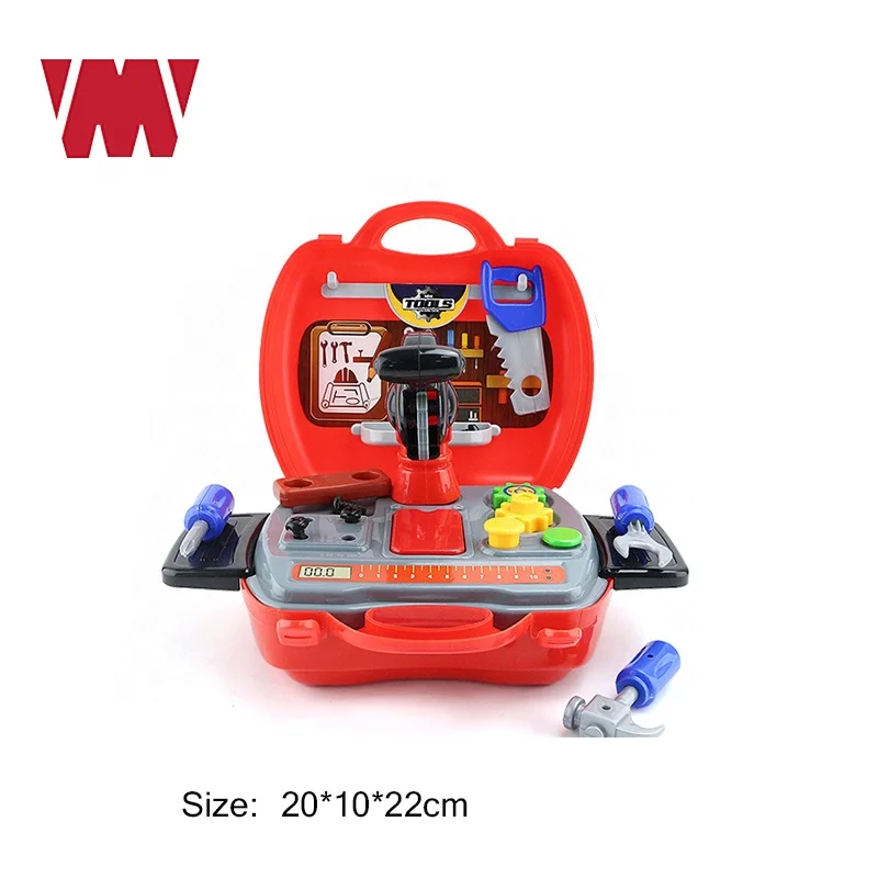 
New kids Tools Kit toys 19pcs plastic Pretend builder tools Construct tool Gifts Educational Toys for Toddler boy and girl 