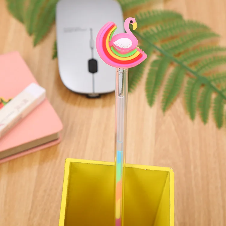 Hot Sale Colorful Cartoon Swan Pony 6 Colors Pen Student Stationery 0.5mm School Gel Pen