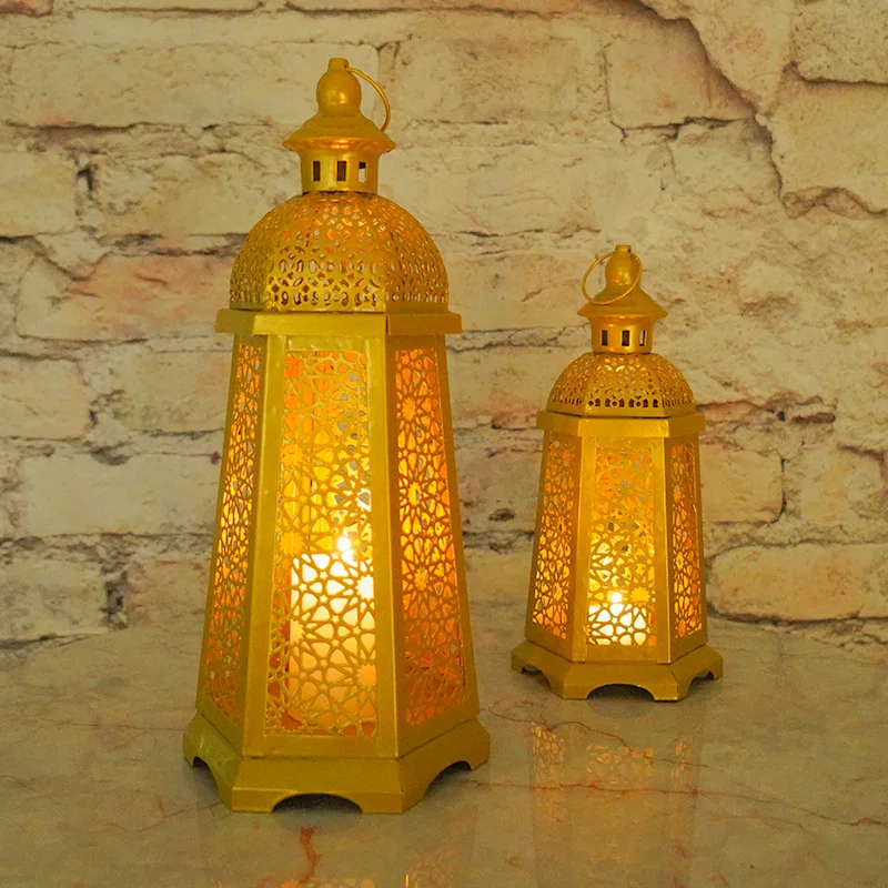 moroccan retro hollow iron gold white candlestick candle holders home lighthouse decorative candle holder