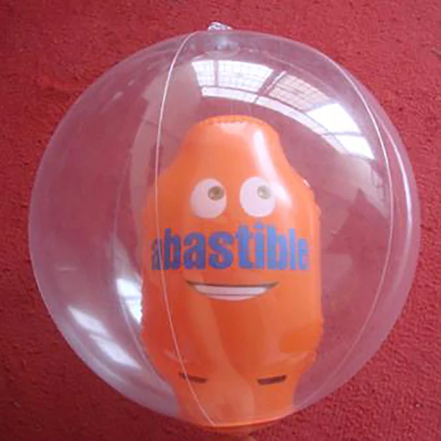 Надувной пляжный мяч из ПВХ (с игрушкой внутри)