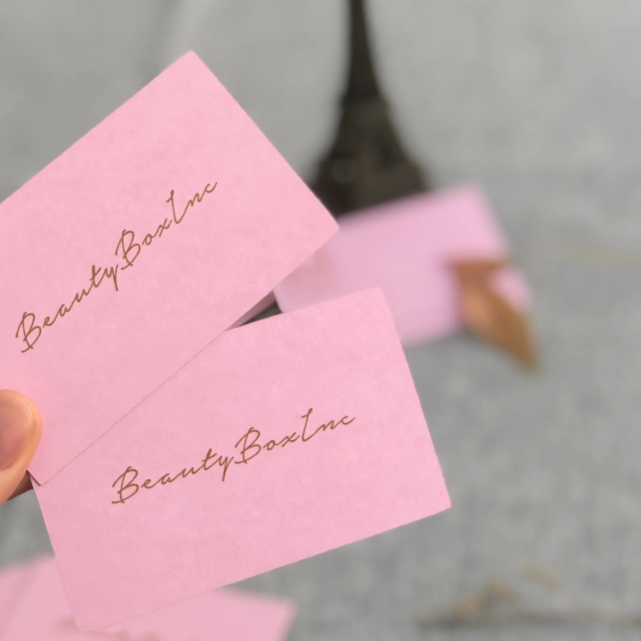 custom business cards with pink and gold raised gold foil gift vouchers card design colorful printing logo business name card