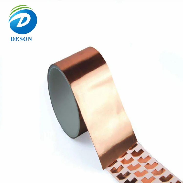 Deson Custom Single Sided Adhesive copper foil emi shielding for power transformer winding pcb adhesive copper foil gasket pads