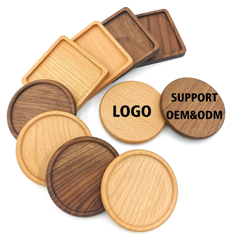 Амазонки лидер продаж 2024 товары подставки под заказ с логотипом деревянные квадратные круглые бамбуковые для напитков