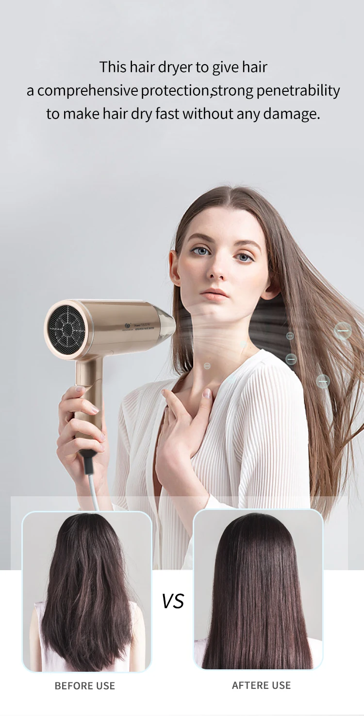 Фен Chuangdian с отрицательными ионами для отеля, настенный фен для волос