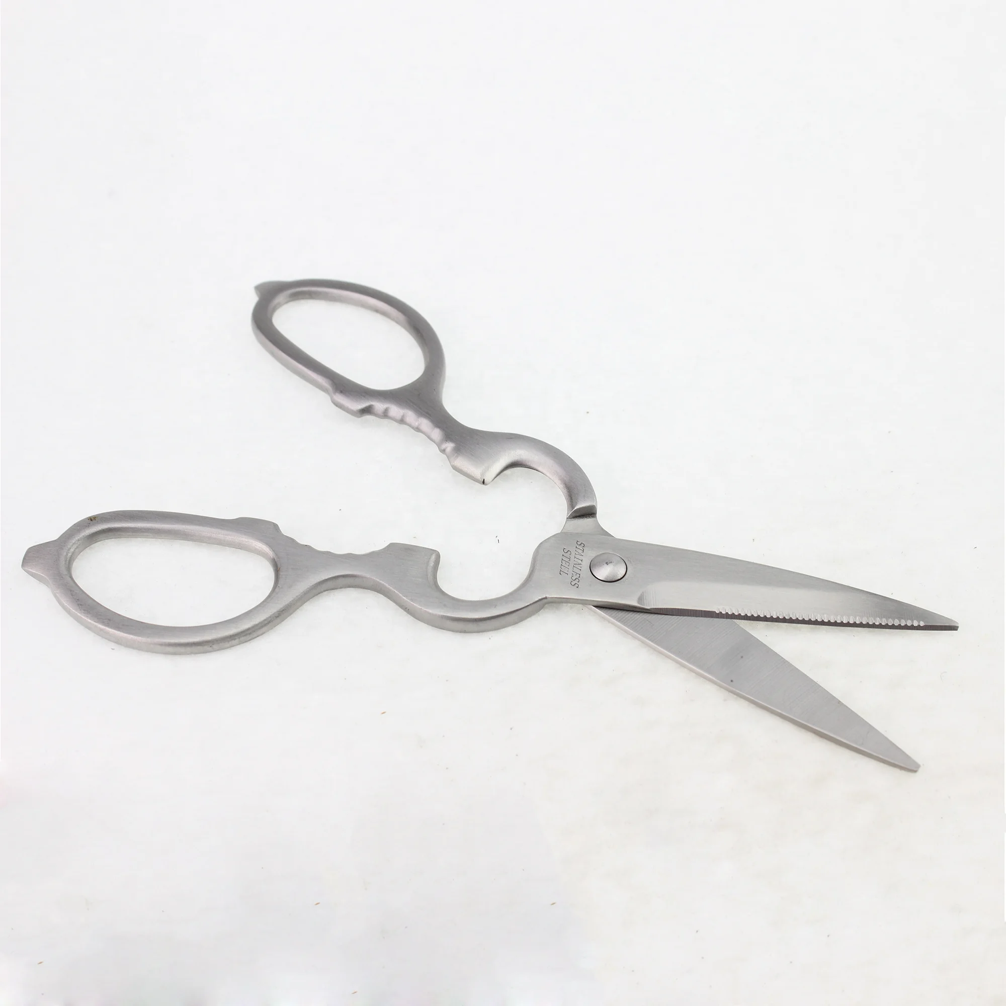 Stainless Steel Gourd-Shaped Kitchen Shears Multi-Functional All-Steel Shear for Roast Meat with Durable Die-Cast Handle