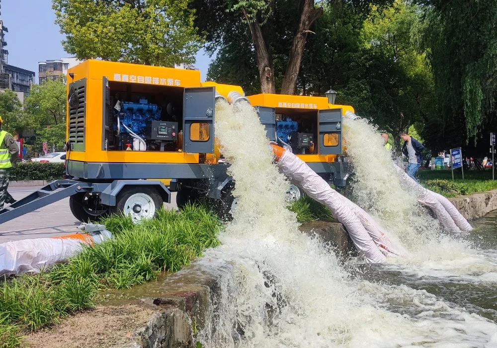 Fixed type high suction speed diesel engine driven urban drainage vacuum pump
