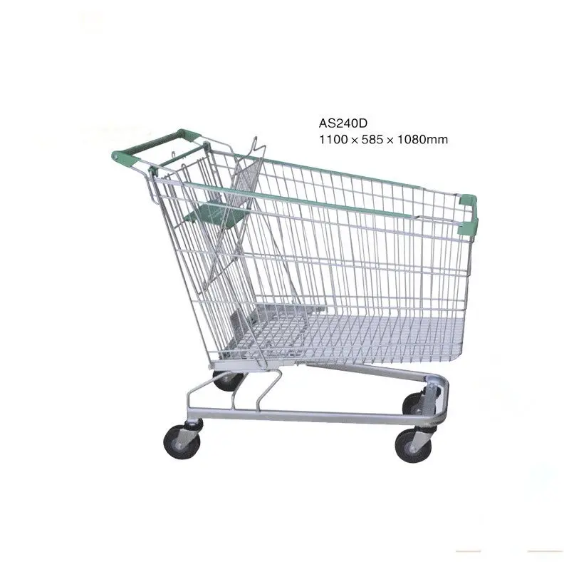 Wholesale supermarket goods cart wheel steel store grocery folding push High capacity shopping trolley cart