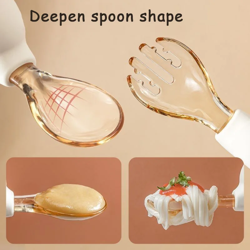 Newsun Silicone PPSU Baby Spoon And Fork Set Feeding Food Safety For Babies Training