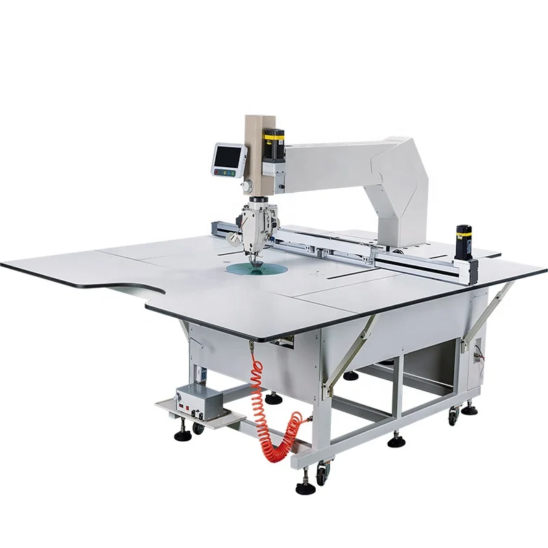 QK-318 High speed 90x130cm full automatic 360 rotary lockstitch template pattern sewing machine