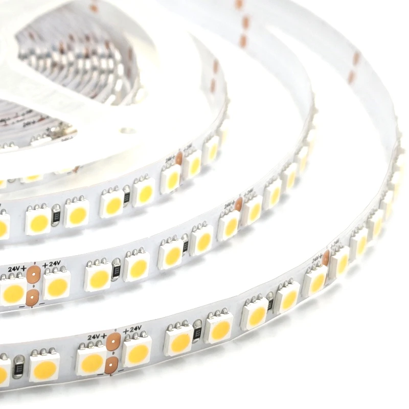 Шэньчжэнь завод высокое качество 5050 SMD светодиодные полосы высокой плотности 120 светодиодов/м 24 В белый RGB света