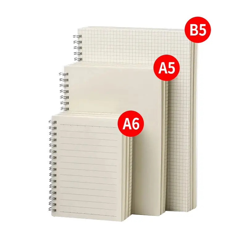 Wholesale Blank horizontal line Grid lattice Paper Journal exercise lined books  Spiral Bound Writing Notebook