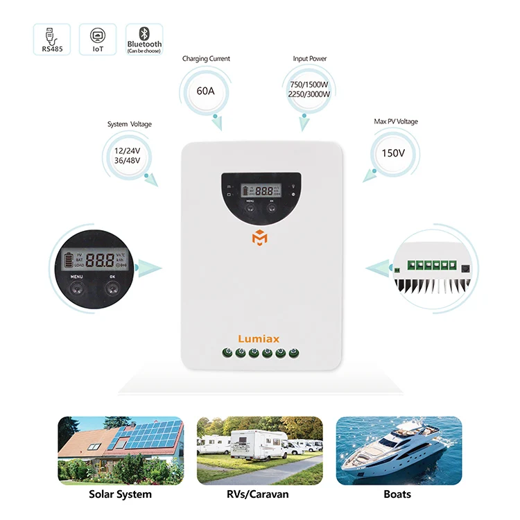20A 30A 40A 60A 12V 24V 36V 48V Lifepo4 battery home solar energy system tracker charge controller MPPT
