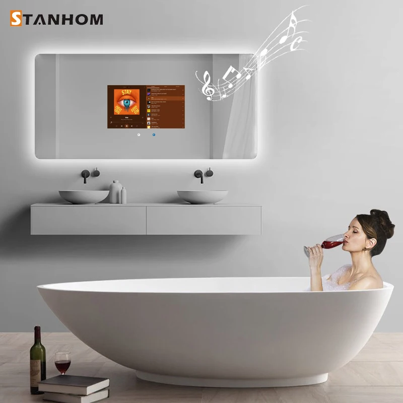 STANHOM Blue-tooth Music Speaker WIFI Android Smart LED Mirror