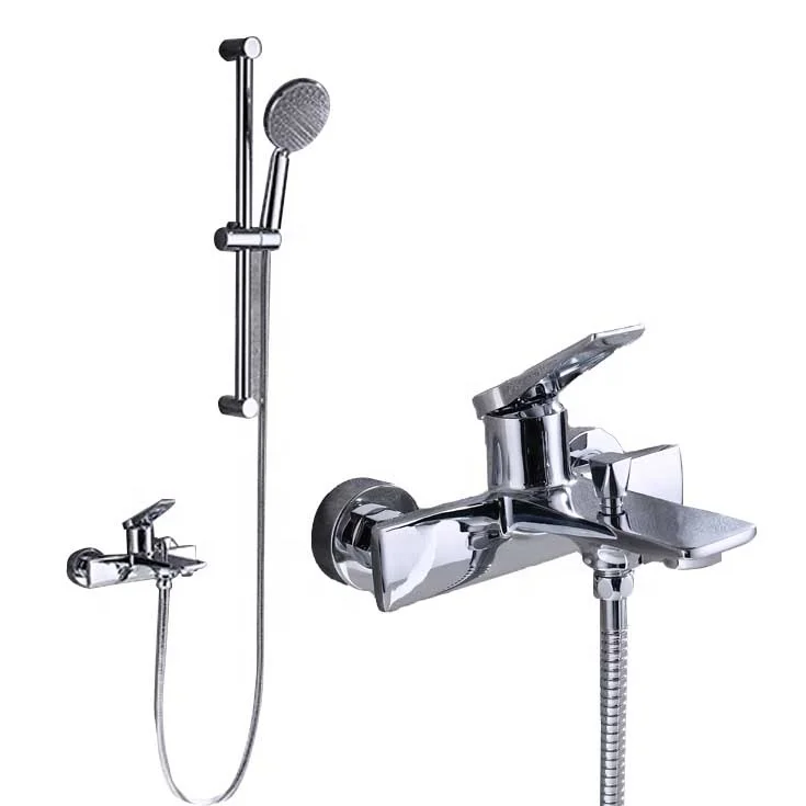 Bathtub Mixer Wall Mounted Shower Kit Bathroom Tub Tap Faucets for Hotel High End Brass Waterfall Copper Chrome Modern Ceramic