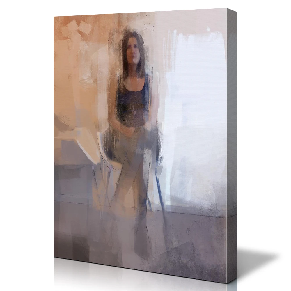 Cheap Hot Selling Poster Prints With Blurry Female Abstract Wall Canvas Prints For Home Decoration