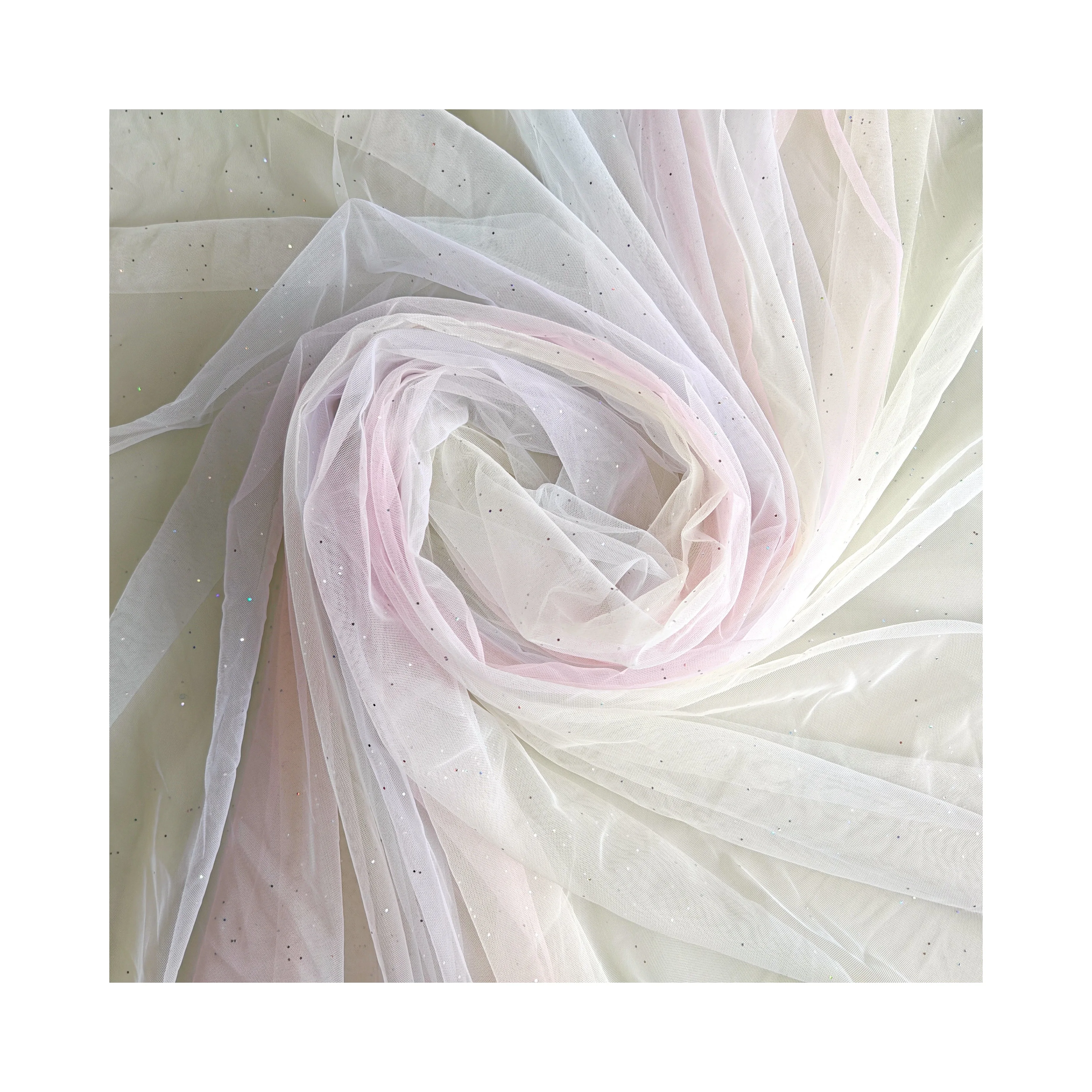 Rainbow Tulle-Print Mesh Dress 100% Nylon Lace Fabric Breathable and for Lingerie Garments Costumes Toys for Girls and Boys