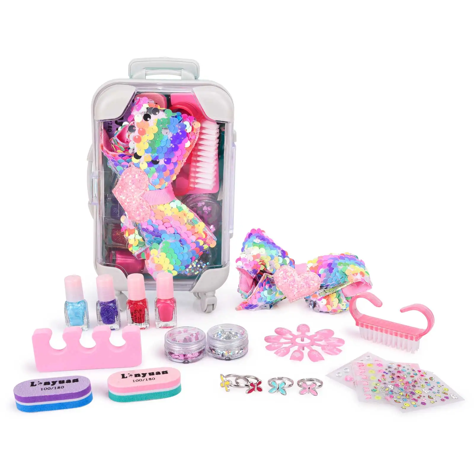 Travel Case Mini Suitcase Wholesale Nail Polish Strips Peel Off Water Base Non Toxic Kids Nail Polish Set