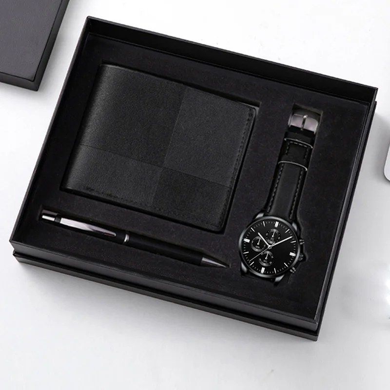 Лидер продаж DAIHE модные подарочные часы в европейском и американском стиле набор для деловых мужских кварцевых часов наборы ручек-бумажников