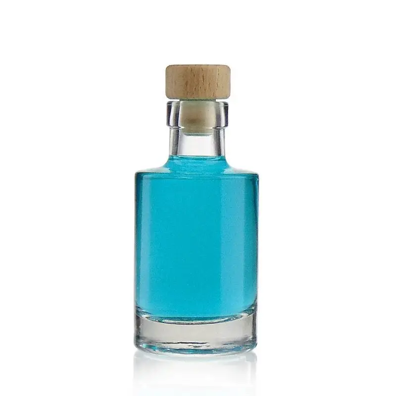 Square Juice Bottles with Metal Lid Small Wine 100ml Glass Bottle Spirits