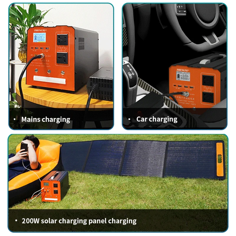 Solar generator 110V 220V 230V AC 500w 1000w 2000w Lithium Ion battery solar portable power station