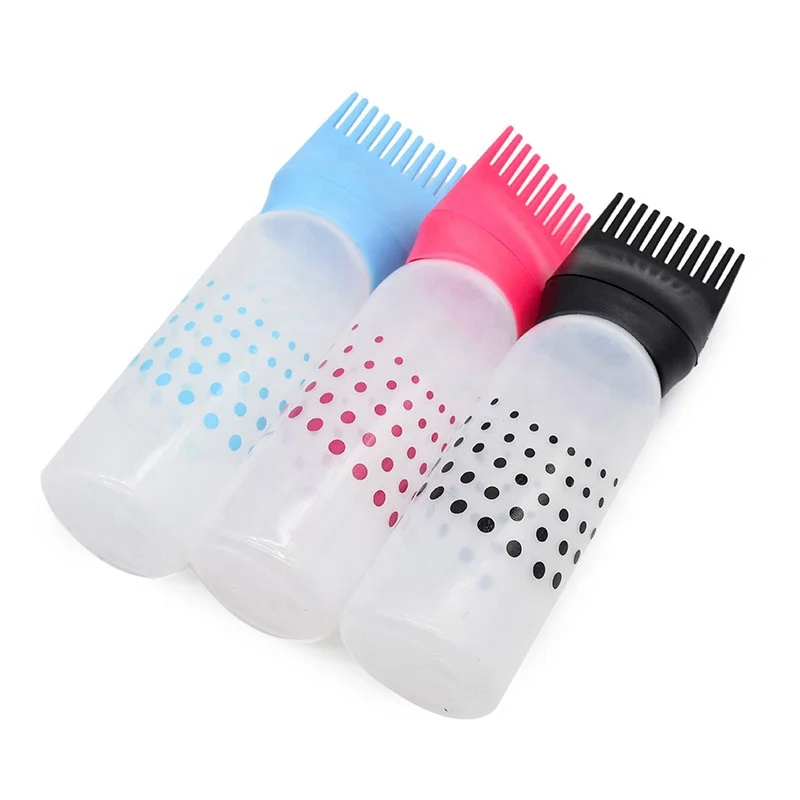 Factory hot selling colorful plastic soft hair oil comb dye dispensing squeeze dye applicator comb