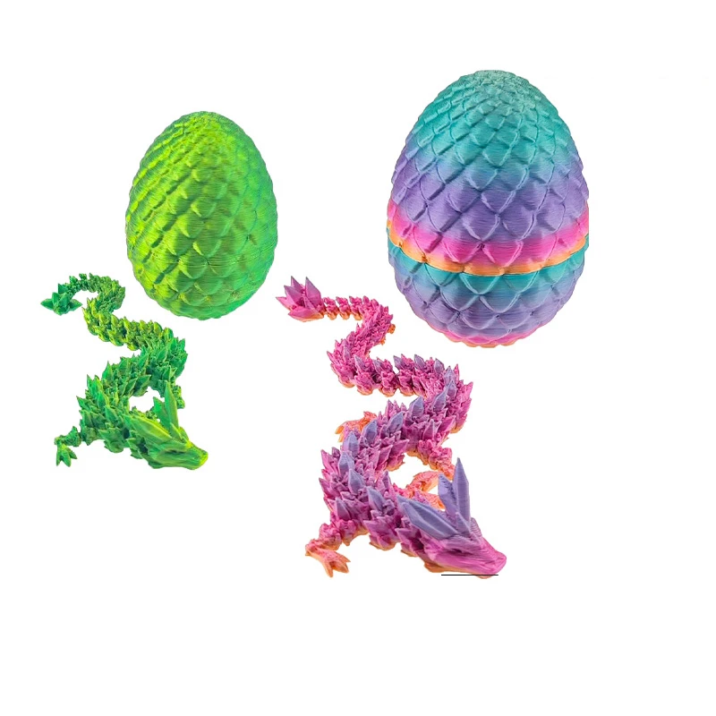 3D Printed Gem Articulated Dragon Rotatable 3D Dragon Toy Mystery Dragon Egg Joints Fidget Surprise Toy For Autism