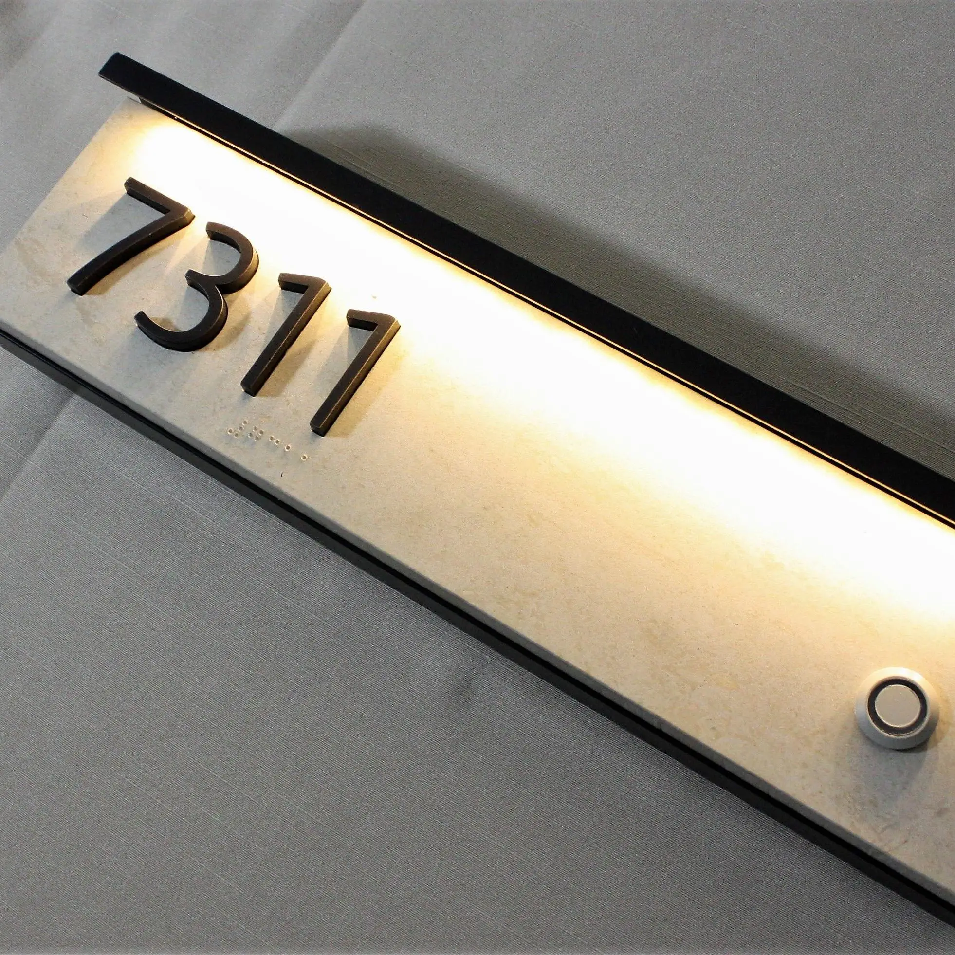 Home Address Plaque Aluminum Hotel Room Brass Stainless Steel Acrylic Custom Apartment Door Light Led House Number Plate