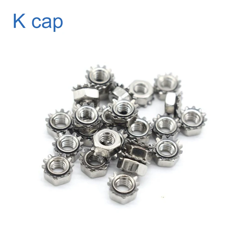 K Cap Hardware stainless steel lock nut muti-tooth plastic m8 rivet cap nut