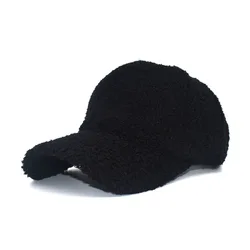 Wholesale Winter warm polyester Sherpa baseball cap customize hats caps
