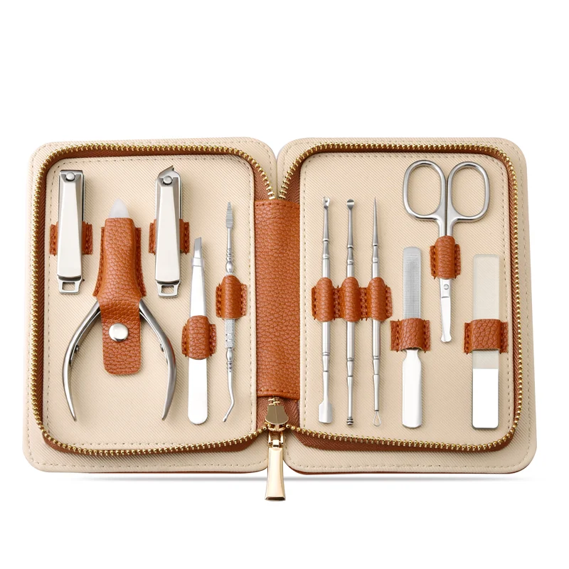 Nail clipper set 11Pcs Manucure Kit CT-KI-KO Nail Tools Stainless Steel Portable Manicure Pedicure Set Professional Grooming Kit