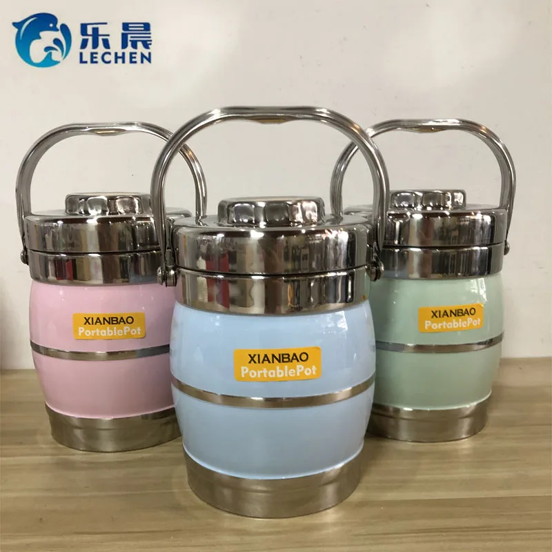 3 L Stainless Steel With Handle and Compartment Vacuum Thermal Food Jar Storage  Food Warmer Container Lunch Box