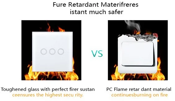 European Standard Touch Panel Wall Light Switch For Smart Home Remote Control 3 way wall light switch