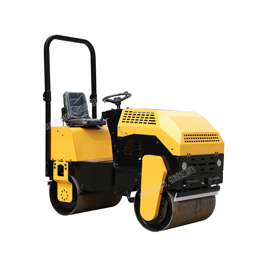 HW-JS700A Model High Efficiency 720KG Ride on Diesel Type Double Drum Road Roller